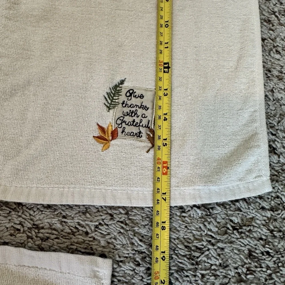 Avanti‎ Thanksgiving Hand Towels Embroidered Cotton Set of 3